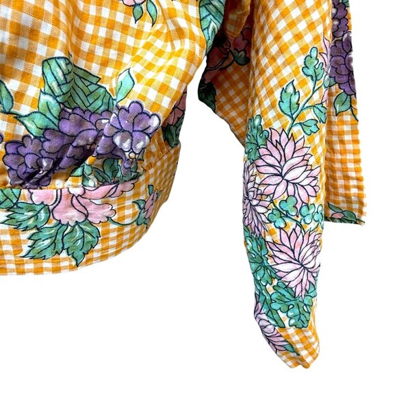 Rare Vintage Bouncing Bertha's Banana Blanket Top Medium Yellow 70s Cottagecore - Picture 13 of 14